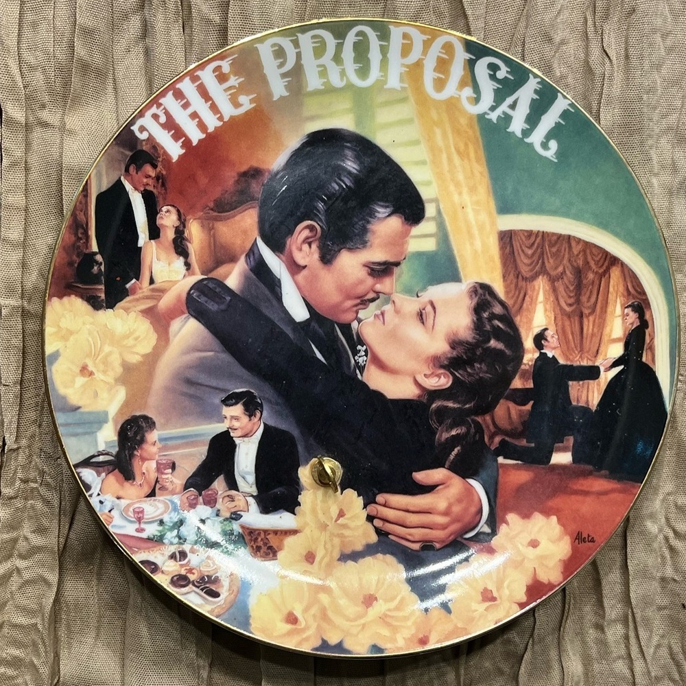 Gone With the Wind: The Proposal Musical Plate Collectors Edition Fine Porcelain